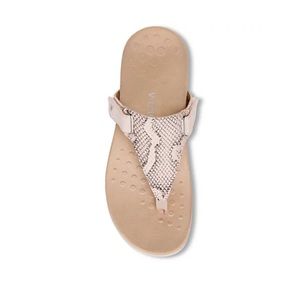 Vionic Leather Snake Print Thong Sandals - Wanda